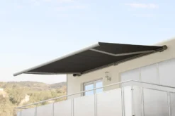 Elektrische Kassettenmarkise H124, Markise Vollkassette 5x3m Polyester Anthrazit