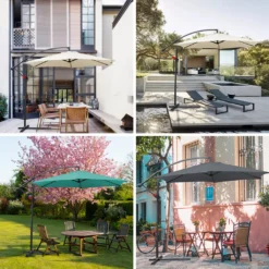 Wolketon 3m-3.5m Sonnenschirm Neigbar Ampelschirm Balkonschirm Marktschirm UV40+ Gartenschirm,Grau,3m -Deutschland Garten Zier Verkaufs-Shop d8a21f9becc312263d99f9a6c2f39865 1