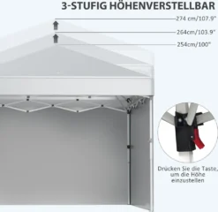 Outsunny Faltpavillon 2,97 X 2,97 M, Pavillon Mit Seitenwänden, Campingzelt Mit UV-Schutz, Partyzelt Mit Sandsack, Gartenpavillon, Pop-Up-Zelt Für Terrasse, Stahl, Hellgrau -Deutschland Garten Zier Verkaufs-Shop d9e4e474bd2c15d9e7a0de6c6afa3541