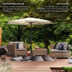 MIADOMODO® Sonnenschirm - 300 Cm, Mit Kurbel, Höhenverstellbar, UV-Schutz, Farbwahl - Gartenschirm, Terrassenschirm, Balkonschirm -Deutschland Garten Zier Verkaufs-Shop d9f0c0ee6393893aefa02406c75b8ab1