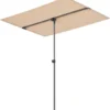 Pro-Tec Balkonblende Carsoli 180 X 130 Cm Gartenschirm 360° Drehbar Sonnenschirm UV 50+ Wasserfest Balkonschirm Rechteckig Sandfarben