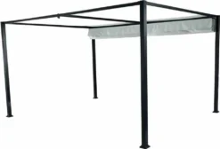 Pavillon Sky, 300x400cm, Gestell Aus Aluminium/Stahl, Pulverbschichtet In Anthrazit, Dach Aus Polyester 200g In Grau, Zerlegt Im Karton Verpackt -Deutschland Garten Zier Verkaufs-Shop da5d7874a5b14de934347b2b9c9811b2