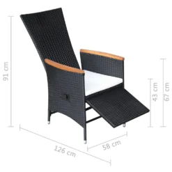VidaXL Garten-Liegestühle 2 Stk. Mit Auflagen Poly Rattan Schwarz -Deutschland Garten Zier Verkaufs-Shop da9ce7bda01e0424f84af1e92cbb97ee