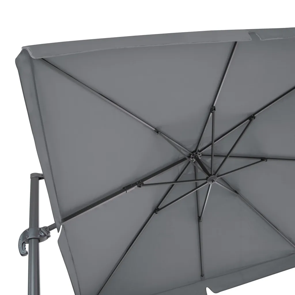 Tectake Sonnenschirm Ampelschirm 424cm Mit Fußpedal - Grau 7 Tectake Sonnenschirm Ampelschirm 424cm Mit Fußpedal - Grau – Bild 7