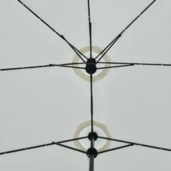 Outsunny Sonnenschirm Mit LED Solar 4,5m Doppelsonnenschirm Gartenschirm Marktschirm Terrassenschirm Oval Schwarz+Cremeweiß -Deutschland Garten Zier Verkaufs-Shop dbec92f9d7f536b2dcde683a903264c5