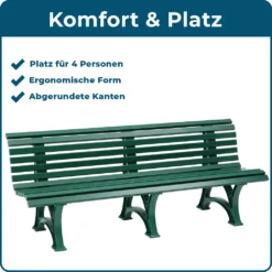 BLOME Sitzbank Borkum – Gartenbank Für Garten, Balkon, Terrasse, Parkbank In Moosgrün, 4-Sitzer, Germany -Deutschland Garten Zier Verkaufs-Shop dcb753c2a78bc728c87509017adb4140