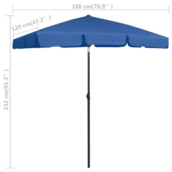 VidaXL Strandschirm Azurblau 180x120 Cm -Deutschland Garten Zier Verkaufs-Shop dccf97819c2e99cd5ce0599b24b99f73