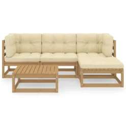 VidaXL 5-tlg. Garten-Lounge-Set Mit Kissen Kiefer Massivholz -Deutschland Garten Zier Verkaufs-Shop dd3b9add72cdcc8e94511b042466f6cf