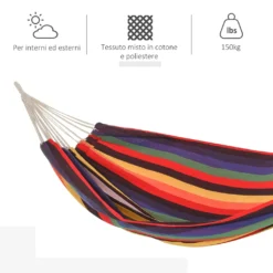 Outsunny Hängematte Outdoor Baumwolle Mit Tragetasche Belastbarkeit Bis 180 Kg Modern 290 X 150 Cm Mehrfarbig -Deutschland Garten Zier Verkaufs-Shop dedcc87182f72c08eb4b18c880ce5053