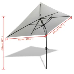 VidaXL Sonnenschirm 200 X 300 Cm Sandweiß Rechteckig -Deutschland Garten Zier Verkaufs-Shop df0d93b43ef0c92b77a06734c0f92017