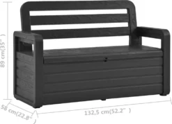 VidaXL Gartenbank Mit Stauraum 132,5 Cm Kunststoff Anthrazit -Deutschland Garten Zier Verkaufs-Shop df56fff3767ba166533377358eb6cc23