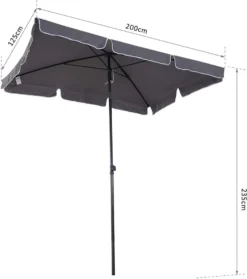 Outsunny Sonnenschirm Gartenschirm Strandschirm Balkonschirm Schirm Sonnenschutz Knickbar (Grau+Schwarz) -Deutschland Garten Zier Verkaufs-Shop df937bf5b9b81389a4efcf65986d6e7d