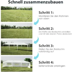 COSTWAY 3x9m Gartenpavillon Partyzelt Mit 5 Abnehmbaren Seitenwände Bierzelt UV Schutz Gartenzelt Faltpavillon Weiß -Deutschland Garten Zier Verkaufs-Shop e01aec96216c5cb2bbead2d494910a2b