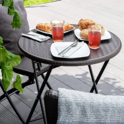 Vanage Gartentisch Beistelltisch Balkontisch Bistrotisch In Braun Rund Wetterfest Klappbar -Deutschland Garten Zier Verkaufs-Shop e051055fc72286be69102721dda0dc96