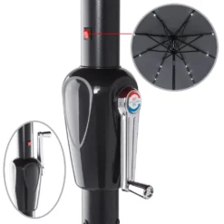 Kingsleeve Sonnenschirm LED Beleuchtung 270 Cm Groß Rund Solar Alu Knickbar Stabil Marktschirm Gartenschirm Terrassenschirm Garten Terrasse Balkon, Farbe:anthrazit -Deutschland Garten Zier Verkaufs-Shop e28945c17618c9edbe810426b504abd5