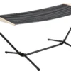 Hängematte Mit Gestell Hängeschaukel 200 X 100 Cm Indoor Outdoor Baumwolle Bis 120 Kg Dunkelgrau