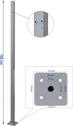 SONGMICS Standpfosten Für Markisenkasten, Haltestange, Keine Wandmontage Der Markise Erforderlich, Nur Für SONGMICS Einzel-Seitenmarkise Mit Alu-Standpfosten Geeignet, Grau GSA002 -Deutschland Garten Zier Verkaufs-Shop e31aa1358591af374a20fdb17e7432df