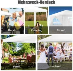 COSTWAY 3x6m Gartenpavillon Partyzelt Mit 4 Abnehmbaren Seitenwänden Inkl. Tragetasche Weiß -Deutschland Garten Zier Verkaufs-Shop e35364a4730d230d6faa6b2b0e2ab39b
