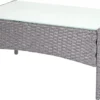 Poly-Rattan Gartentisch Halden, Beistelltisch Tisch Mit Glasplatte Grau