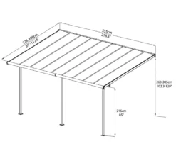 Palram - Canopia Terrassenüberdachung Sierra Grau 299x555x305 Cm -Deutschland Garten Zier Verkaufs-Shop e3b60d86b567da981153ed52131e9d46