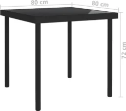 VidaXL Garten-Esstisch Schwarz 80x80x72 Cm Glas Und Stahl -Deutschland Garten Zier Verkaufs-Shop e40c6b39648a94076ae6c72c9237a11e