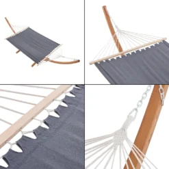 Hängematte Langadia Mit Gestell 200 X 150 Cm Hängeschaukel Max. 120 Kg Outdoor Hängesitz Hängeliege Gestell Aus Massivholz Dunkelgrau -Deutschland Garten Zier Verkaufs-Shop e4e0cecca606c8dd14792698f5213cdb