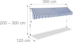 Relaxdays Klemmmarkise Blau Weiß -Deutschland Garten Zier Verkaufs-Shop e522b3a5f623f4fe2cec88ac52b3ca8a