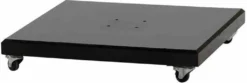 Schirmständer Ferona, 90kg, 76x76x13cm, Gestell Aus Granit, Poliert In Schwarz, Inkl 4 Drehbaren Rollen Mit Fststellern