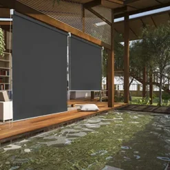 Wolketon Senkrechtmarkise Vertikalmarkise Sonnenschutz Windschutz Seitenrollo Sichtschutz Anthrazit 180 X 140 Cm¡­