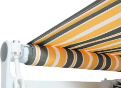 Alu-Markise T791, Gelenkarmmarkise Sonnenschutz 4,5x3m Polyester Grau-gelb -Deutschland Garten Zier Verkaufs-Shop e6ef6dbc4704734cb08e93ffea34bc3c