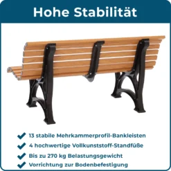 BLOME Sitzbank Helgoland - 3-Sitzer Gartenbank Für Garten, Balkon, Terrasse, Parkbank In Holzoptik, Germany -Deutschland Garten Zier Verkaufs-Shop e739ed666751b6745c0d9faea1996484