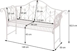 Gartenbank HWC-H78, Parkbank Sitzbank, 2-Sitzer Metall Mit Verzierungen Rost-Optik Braun 150cm Ohne Sitzkissen -Deutschland Garten Zier Verkaufs-Shop e8052cb00173efaead5cc5023920ae5f