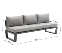 Dehner Gartenlounge Bellevue Inkl. Polster, 3-teilig, Aluminium/Polyester/Polyurethan, Dunkelgrau/hellgrau -Deutschland Garten Zier Verkaufs-Shop e81ebfe97e24430767101238b7715eab