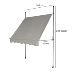 SVITA Klemmmarkise 300x120cm 280g/m² Balkonmarkise Sonnenschutz Markise Hellgrau Grau -Deutschland Garten Zier Verkaufs-Shop e83059d28111b7dbd77a4c8dc636e0c7