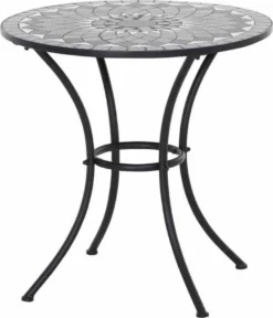 Como Tisch Rund Ø 70cm Schwarz Matt / Mosaikoptik