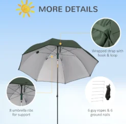 Outsunny Sonnenschirm Strand 2,2 M Angelschirm Mit Seitenwand Strandschirm Schirmzelt Angelzelt Sonnenschutz Polyester Grün -Deutschland Garten Zier Verkaufs-Shop e8a38f8c1468f63395688460b149d827