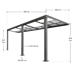 Juskys Terrassenüberdachung 7x3 M Mit Schiebedach - Terrassendach Aus Aluminium Mit Doppelstegplatten - Wetterfeste Überdachung Mit UV-Schutz - Grau -Deutschland Garten Zier Verkaufs-Shop e8b98a7d90e5fd051a2dc9e66c5bceef