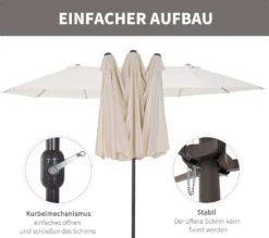 Outsunny Sonnenschirm Gartenschirm Marktschirm Doppelsonnenschirm Terrassenschirm Mit Handkurbel Oval Metall + Polyester Beige 455 X 270 X 240 Cm -Deutschland Garten Zier Verkaufs-Shop e8f9265a04d9441893468f45a9f7ef3d