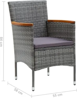 VidaXL Garten-Essstühle 4 Stk. Poly Rattan Grau -Deutschland Garten Zier Verkaufs-Shop e914da65ebc6281f3d0ce692fd717e96