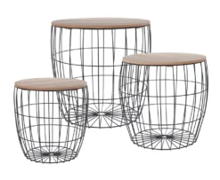 Beistelltische Im 3er Set - Oval - Farbe: Schwarz (9200180)