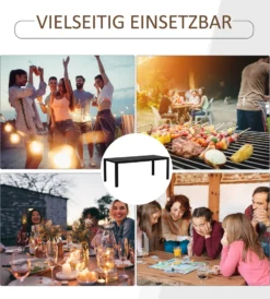Outsunny Gartentisch Aluminium Tisch Garten Terrasse Holz-Kunststoff WPC Non-Wood Schwarz Mit Horizontale/vertikale Sitzlatten -Deutschland Garten Zier Verkaufs-Shop e9b86cafb312dad8a40e259010062d5d