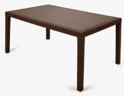 Rechteckiger Gartentisch, Italy, 138x78x72 Cm, Farbe Moka