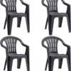JARDIN Cuba SET 4x Stapelsessel Graphit Kunststoff N01364