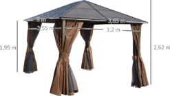 Outsunny Gartenpavillon Pavillon 300L X 365B X 262H Cm Gartenzelt Festzelt Partyzelt Mit 4 X Doppel-Seitenteile Wetterfest Aluminium Polyester Bronze -Deutschland Garten Zier Verkaufs-Shop e9d0b1d1bd5c5815844f339fdad16584