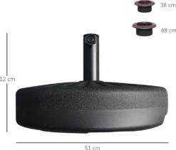 Outsunny Sonnenschirmständer 22 Kg Schirmständer Für Sonnenschirm Schirmstangen 38/48 Mm Sonnenschirmfuß Für Garten Terrasse Balkon Zement Schwarz Ø51 X 12H Cm -Deutschland Garten Zier Verkaufs-Shop ea64f90de7d2a49ac3aee92208df0771