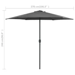 VidaXL Sonnenschirm Mit Aluminium-Mast 270 X 246 Cm Anthrazit -Deutschland Garten Zier Verkaufs-Shop eab49a99e7114608e07e8a7929c1bb96