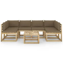 VidaXL 7-tlg. Garten-Lounge-Set Mit Kissen Imprägniertes Kiefernholz -Deutschland Garten Zier Verkaufs-Shop eba2e946bcca2a1a197c2ac0608398a1