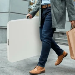 AREBOS Klapptisch 180 Cm, Mit Tragegriff, Aus Metall Und Wetterfestem Kunststoff, Weiß -Deutschland Garten Zier Verkaufs-Shop ebee66002e4a5b2fd0e92fa83239f0c2