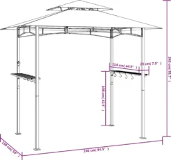 VidaXL Grillpavillon Mit Seitenregalen Anthrazit 240x150x243 Cm Stahl -Deutschland Garten Zier Verkaufs-Shop ec7add9d82b61defeba1d83b3be11c34