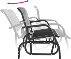 Tectake Schaukelbank Greta 2-Sitzer 121x72x86,5cm - Schwarz -Deutschland Garten Zier Verkaufs-Shop eccfda235b6b19bd3662fc24534ece5b